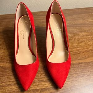 Jessica Simpson Red Suede Pumps